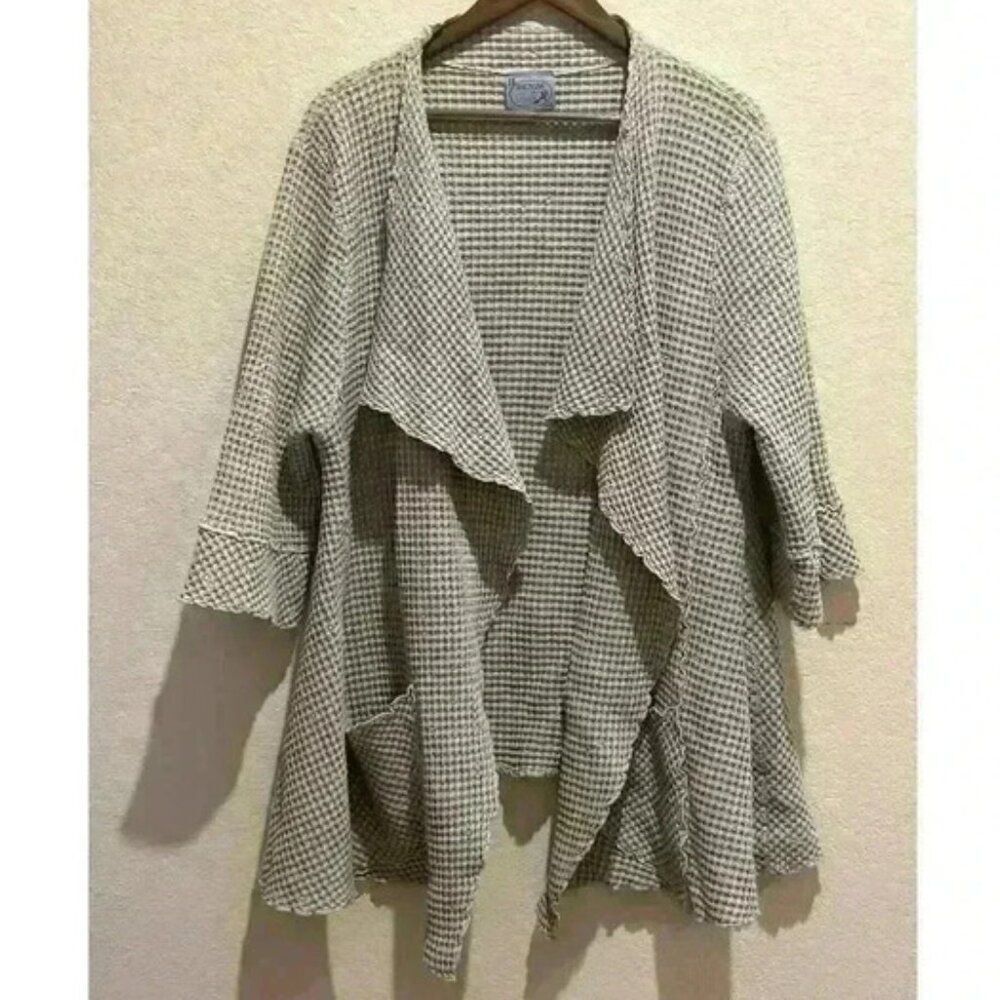 Denim & Roses‎ Lagenlook Open Front Swing Jacket in Gray